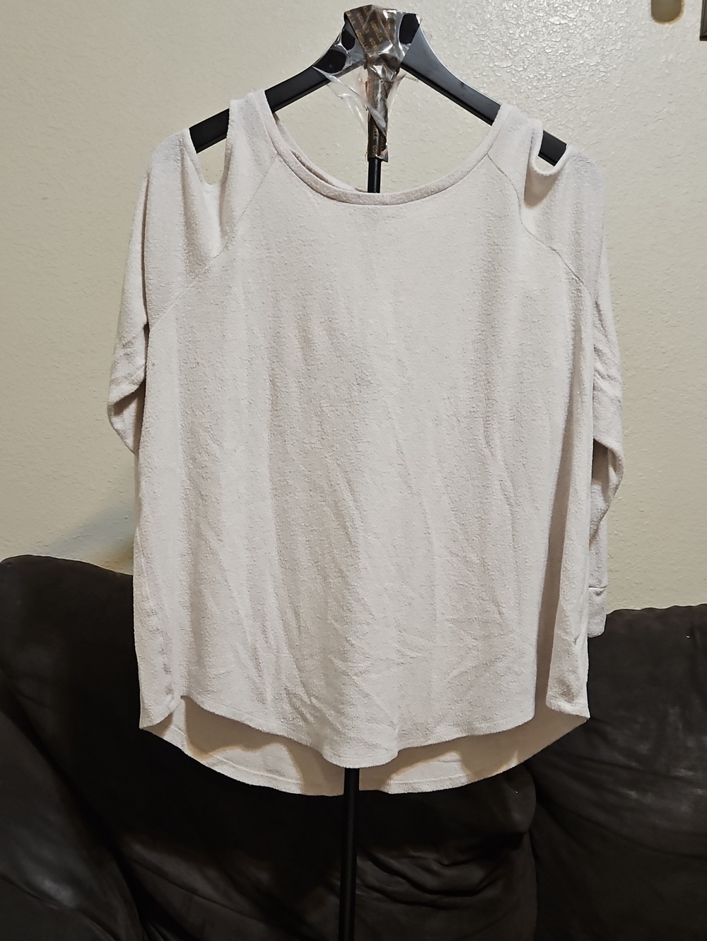 torrid Light Cream Cold-Shoulder Tunic Top